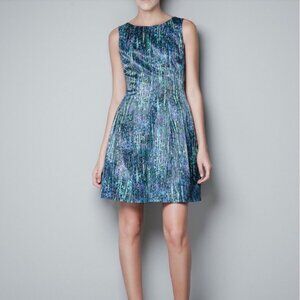 ZARA BLUE GREEN PEACOCK COLOR DRESS M